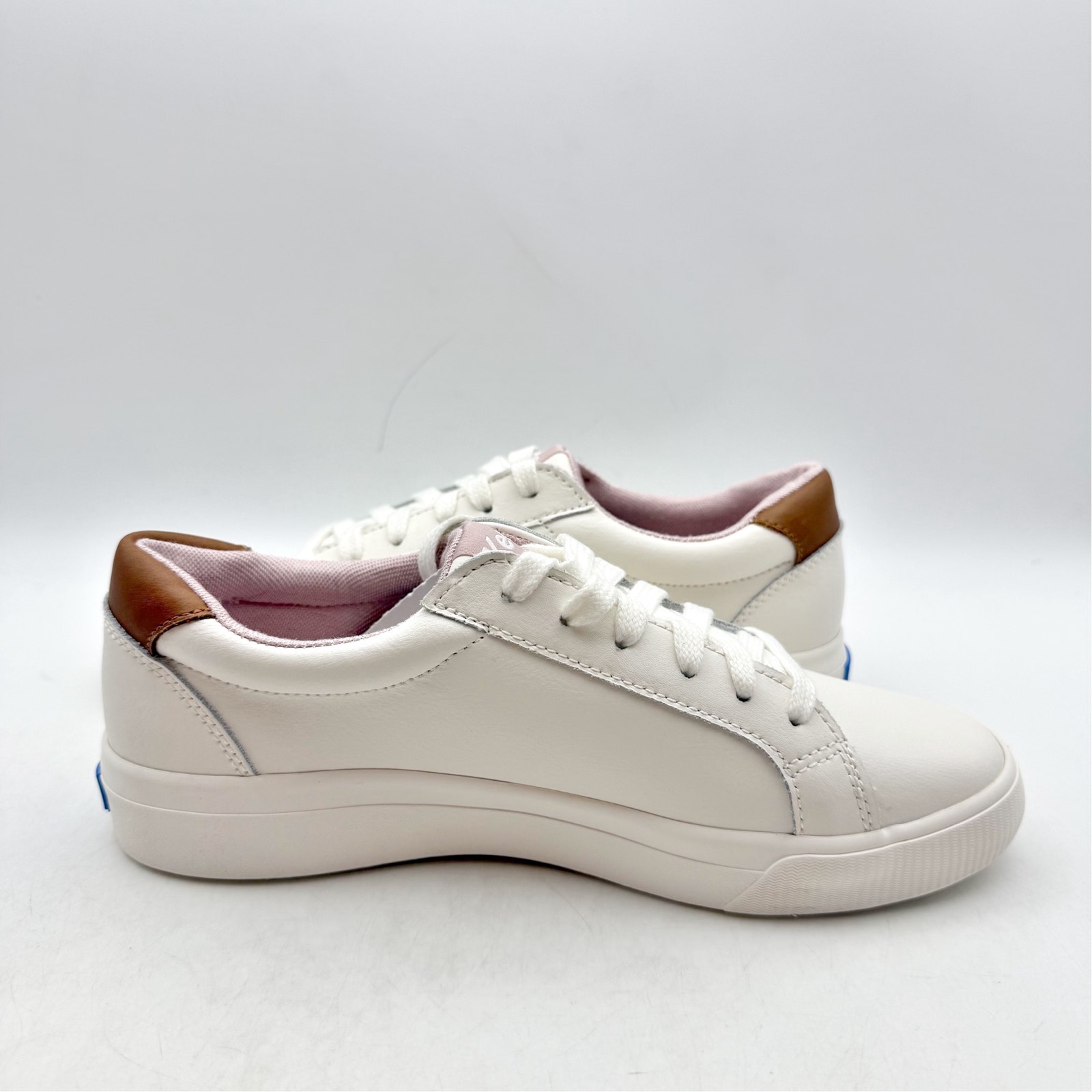 Keds Womens Pursuit Casual Court Sneakers Size 7 M White Leather Nib — image 4 of 8